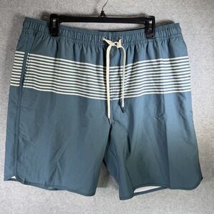 Fair Harbor Mastos Anchor Trunk Swimming Shorts Blue Striped Men's 3XL